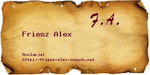 Friesz Alex névjegykártya