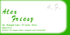 alex friesz business card